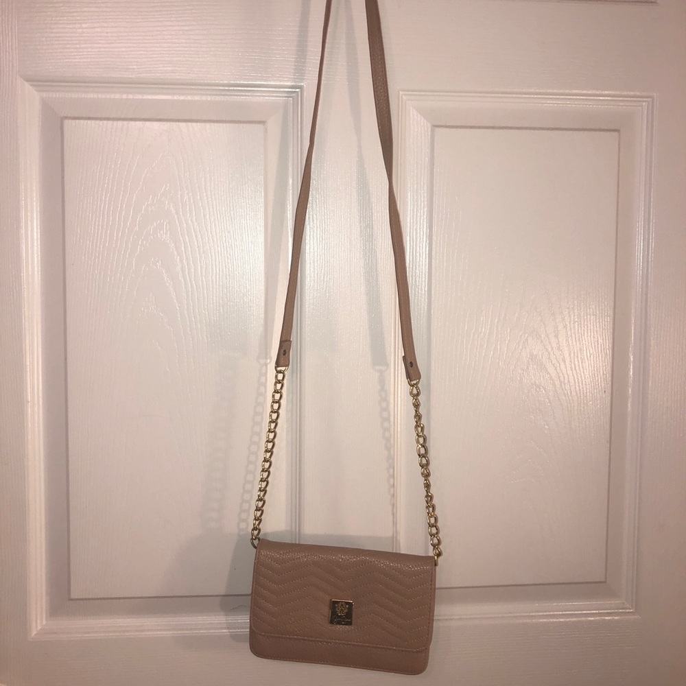 Nude Pink Crossbody Bag w/ Gold Details